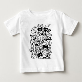 Quirky Cartoon Character Crowd Baby T-Shirt