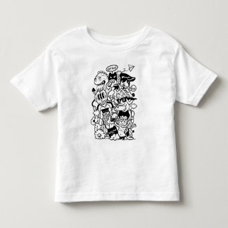 Quirky Cartoon Character Crowd Toddler T-shirt