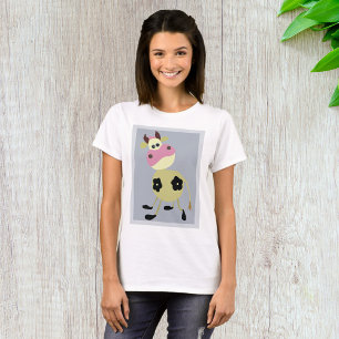 Quirky Cartoon Cow Fun Farm Animal  T-Shirt