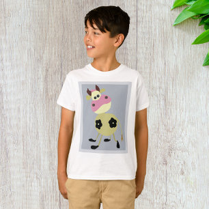 Quirky Cartoon Cow Fun Farm Animal T-Shirt