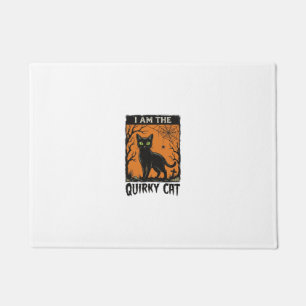 Quirky Cat Halloween Vintage Engraving T-Shirt Des Doormat