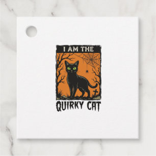 Quirky Cat Halloween Vintage Engraving T-Shirt Des Favour Tags
