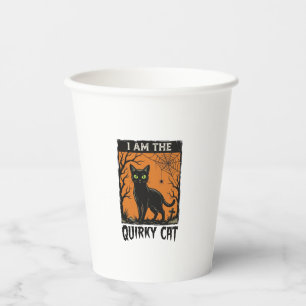 Quirky Cat Halloween Vintage Engraving T-Shirt Des Paper Cups