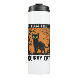 Quirky Cat Halloween Vintage Engraving T-Shirt Des Thermal Tumbler