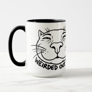 Quirky Cat Humour Close Up Weirded Out Yet Mug