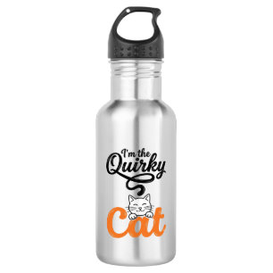 Quirky Cat Vintage Engraving Cat Lover Design_1 532 Ml Water Bottle