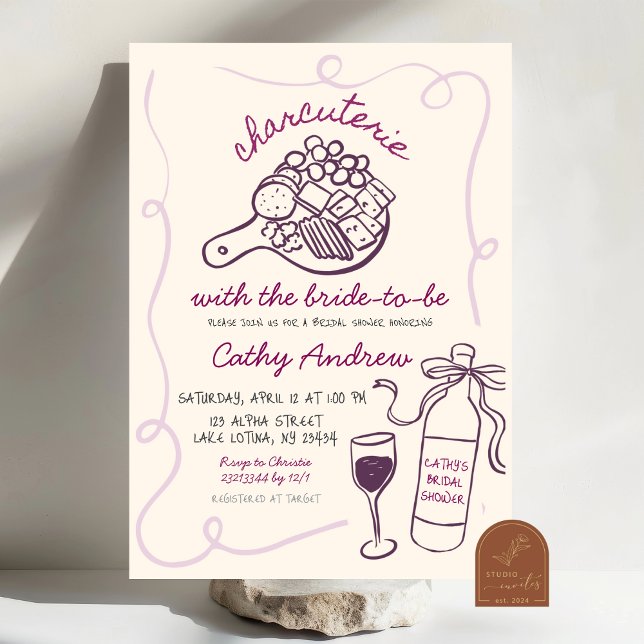 Quirky Charcuterie With The Bride To Be Shower Invitation (Creator Uploaded)