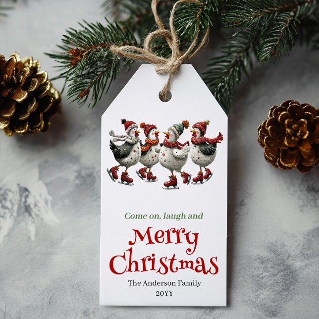 Quirky Chickens Christmas Tag Customizable (Quirky Chickens Christmas Tag Customizable)