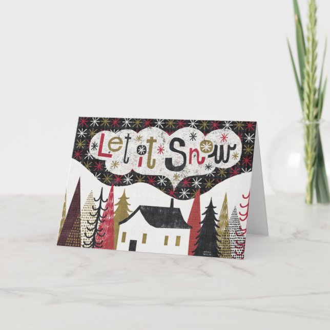 Quirky Christmas Cabin Holiday Card (Front)