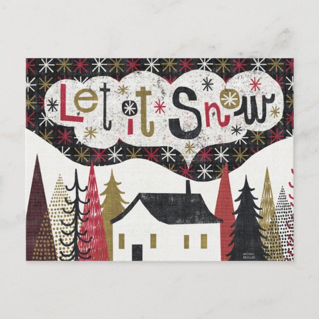 Quirky Christmas Cabin Holiday Postcard (Front)