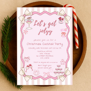 Quirky Christmas Cocktail Party Invitation Doodle