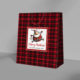 Quirky Christmas Whimsical Santa Cartoon Fun Gift  Large Gift Bag