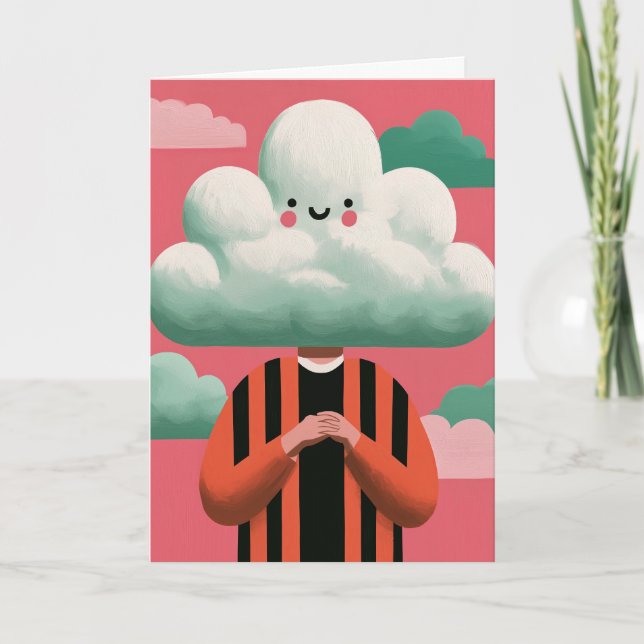 Quirky Cloud Head Surreal Character Art Card (Front)
