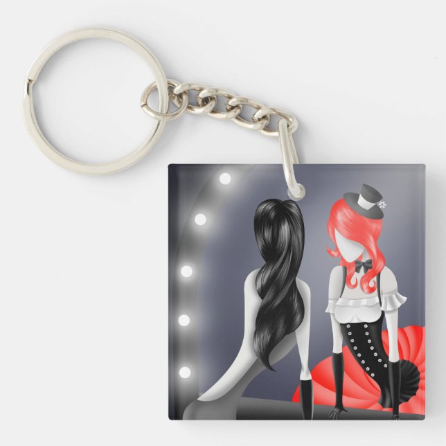 Quirky Clown & Actress  Keychain (Front)