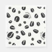 Quirky Coffee Beans "Mmm Coffee" Paper Napkins