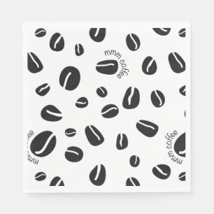 Quirky Coffee Beans "Mmm Coffee" Paper Napkins