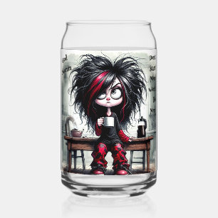 Quirky Coffee Lady Don't Start Drinkware Set Can Glass