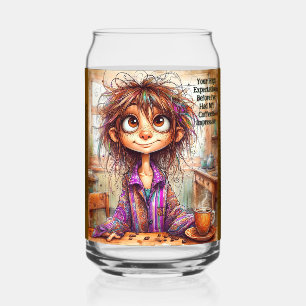 Quirky Coffee Lady High Expectations Drinkware Set Can Glass