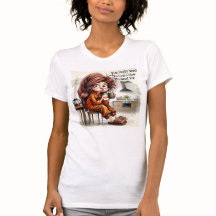 Quirky Coffee Lady Read The Room T-Shirt