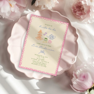 Quirky Colourful Bridal Tea Party Invitation