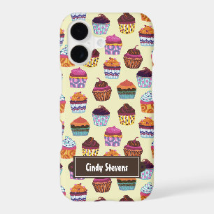 Quirky Colourful Cupcakes Illustration Pattern