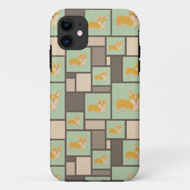 Quirky Corgi Kraft Present Gift Wrap Wrapping Case-Mate iPhone Case (Back)