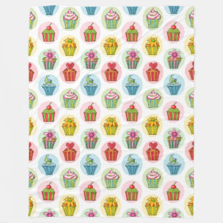 Quirky Cupcakes Fleece Blanket, Large Blanket