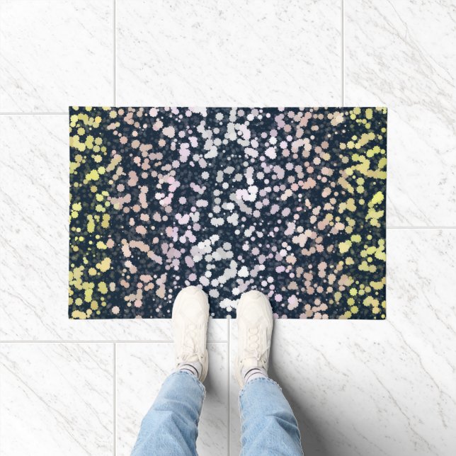 Quirky Cute Retro Boho Flora Pangender Pride Flag Doormat (Indoor)
