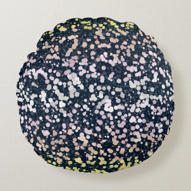 Quirky Cute Retro Boho Flora Pangender Pride Flag Round Pillow (Front)