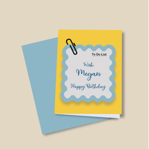 Quirky Cute To Do List Wishes Custom Greeting Card