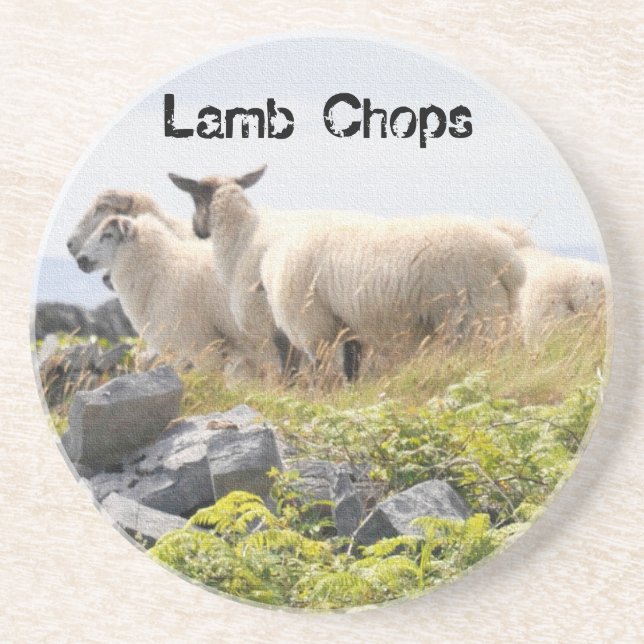 Quirky Designs - Sheep in a field Coaster (Front)