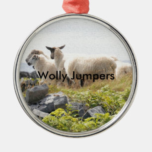 Quirky Designs - Sheep in a field Metal Ornament
