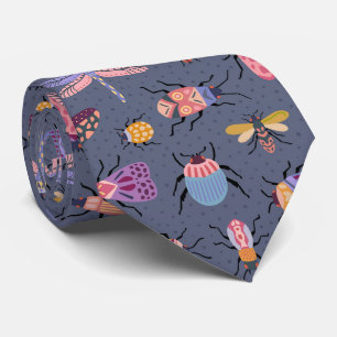 Quirky doodle bugs - fun insect pattern tie
