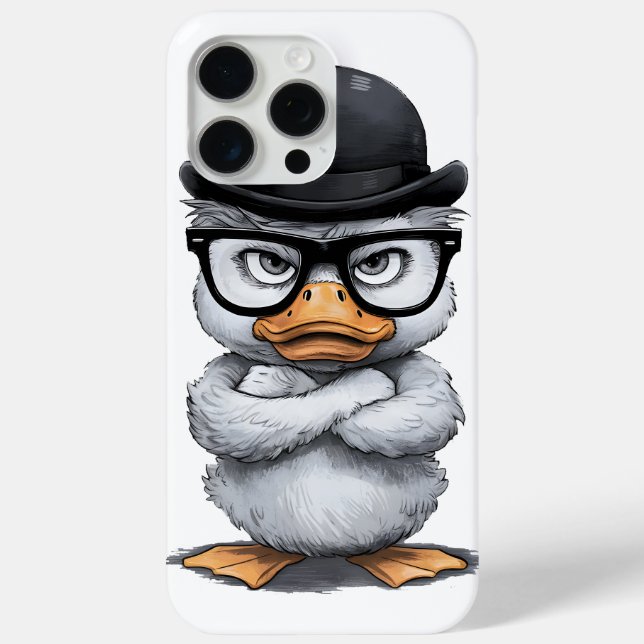 Quirky Duck Portrait with Glasses and Hat Case-Mate iPhone Case (Back)