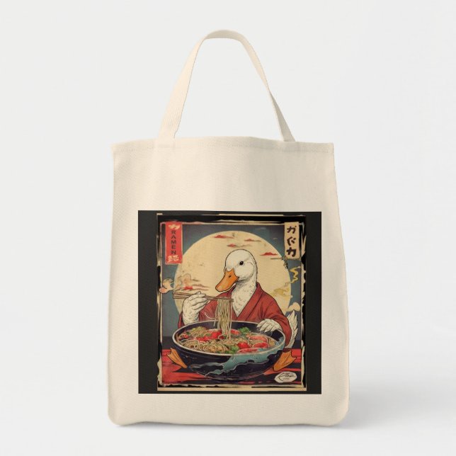 Quirky Duck Ramen Lover for anime lovers Tote Bag (Front)