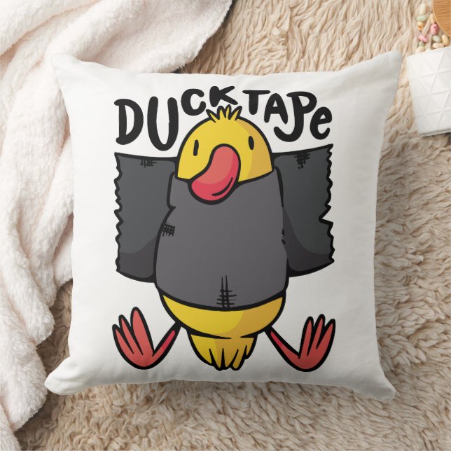 Quirky Duck Tape Wall Mount Throw Pillow (Blanket)