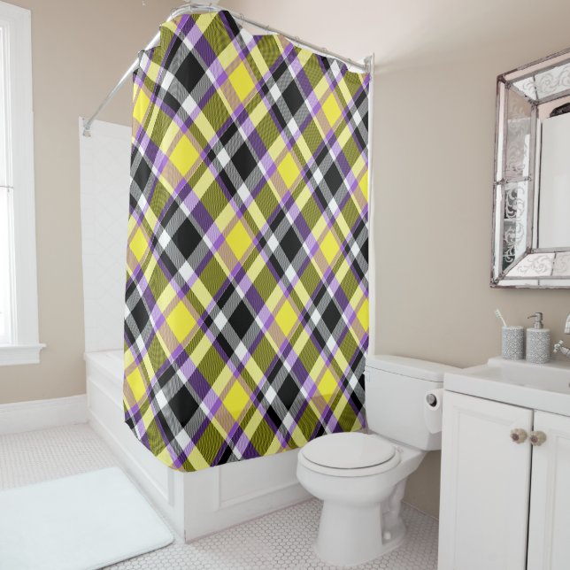 Quirky Eclectic Boho Nonbinary Plaid Pride Flag (In Situ)