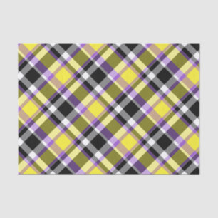 Quirky Eclectic Boho Nonbinary Plaid Pride Flag Tissue Paper