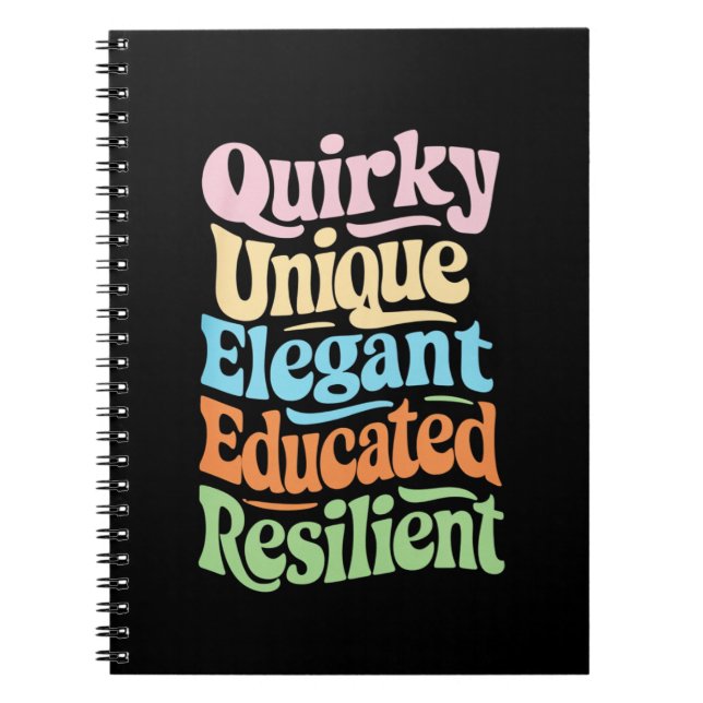 Quirky Enique Elegant Educated Resilient Vintage  Notebook (Front)