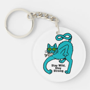 Quirky Expressive Cat Keychain