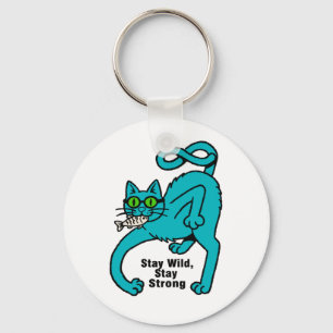 Quirky Expressive Cat Keychain