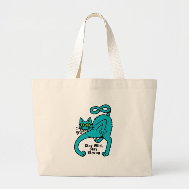 Quirky Expressive Cat Large Tote Bag (Front)