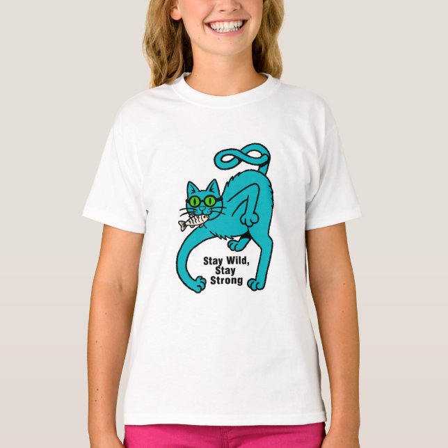 Quirky Expressive Cat T-Shirt (Front)