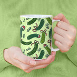 Quirky Festive Christmas Pickles Pattern Coffee Mug<br><div class="desc">Did you find the pickle? This funny pattern features a variety of dill pickles adorned with Santa hats and Christmas ribbons! This pattern is inspired by the tradition of hiding a pickle in the christmas tree. Spread some holiday fun and cheer with this quirky pickle pattern!</div>