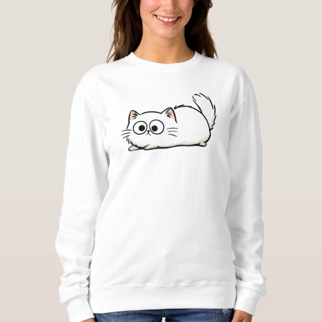 Quirky Fluffy Tail Cat Sweatshirt (Front)
