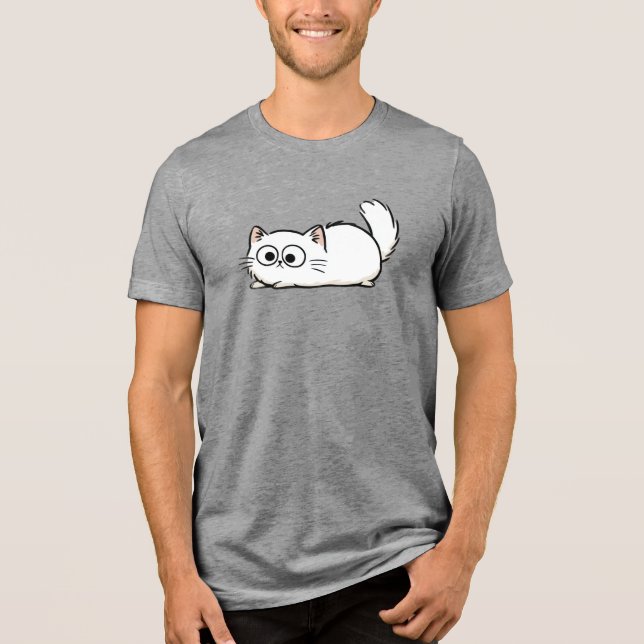 Quirky Fluffy Tail Cat Tri-Blend Shirt (Front)