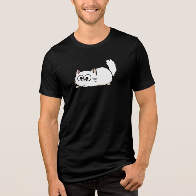 Quirky Fluffy Tail Cat Tri-Blend Shirt (Front)