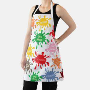 Quirky Food Spills Colourful Pattern Apron