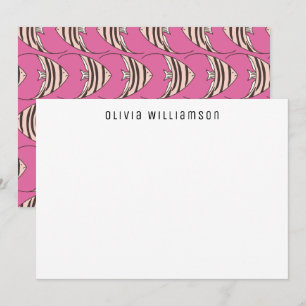 Quirky Fun Pink Angel Fish Notecard
