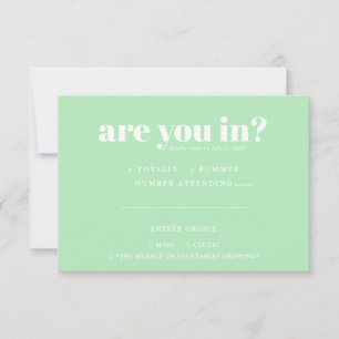 Quirky Fun Wedding RSVP 70s Typography Announcement